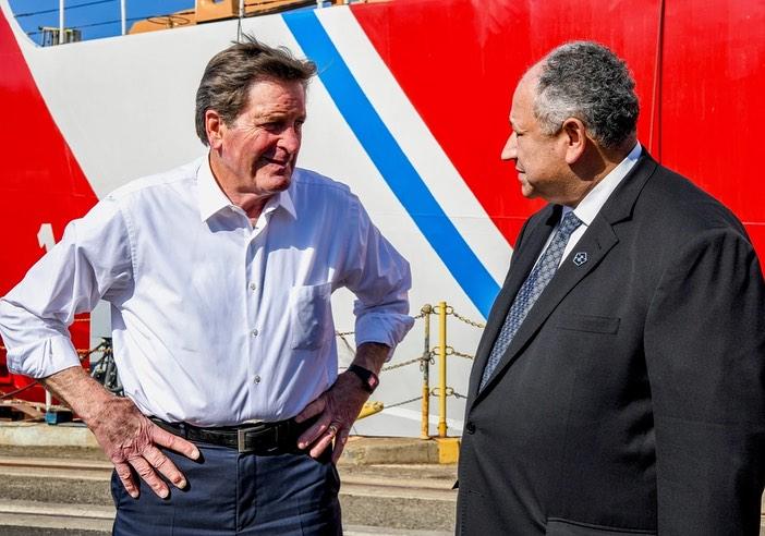 John Garamendi with the Secretary of the Navy at Mare Island