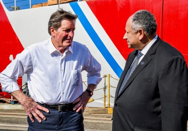 John Garamendi with the Secretary of the Navy at Mare Island